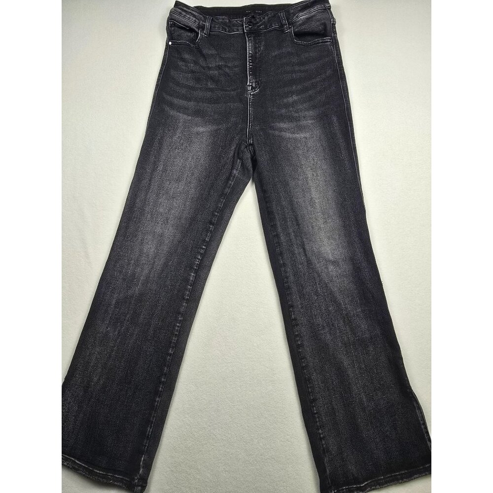 Risen Jeans Womens Black Wide Leg Denim Pants Size 1XL